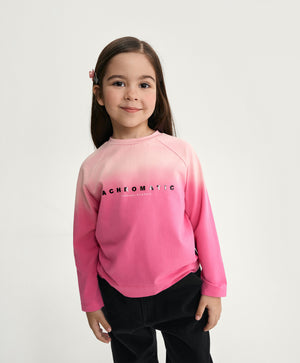 Gulliver Pink Long-Sleeve Top with Gradient and 3D Print for Girl Mini-Bubblegum