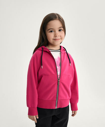 Gulliver Pink Fleece-Back Sweatshirt for Girl Mini-Bubblegum