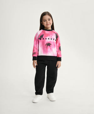 Gulliver Multicolor Sweatshirt with Watercolor Print for Girl Mini-Bubblegum
