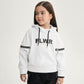 Gulliver White Hoodie with Print and Shoulder Cutouts for Girl Mini-Bubblegum