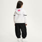 Gulliver White Hoodie with Print and Shoulder Cutouts for Girl Mini-Bubblegum