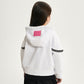 Gulliver White Hoodie with Print and Shoulder Cutouts for Girl Mini-Bubblegum