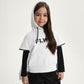Gulliver White Hoodie with Print and Shoulder Cutouts for Girl Mini-Bubblegum