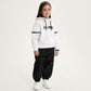 Gulliver White Hoodie with Print and Shoulder Cutouts for Girl Mini-Bubblegum