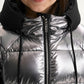 Gulliver Silver Metallic Quilted Jacket with Zip Slits for Girl Mini-Bubblegum