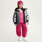 Gulliver Silver Metallic Quilted Jacket with Zip Slits for Girl Mini-Bubblegum