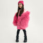 Gulliver White and Pink Gradient Fleece Dress with Shoulder Cutouts for Girl Mini-Bubblegum