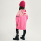 Gulliver White and Pink Gradient Fleece Dress with Shoulder Cutouts for Girl Mini-Bubblegum