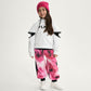 Gulliver Pink Jogger Pants with Floral Print and Side Stripes for Girl Mini-Bubblegum