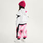 Gulliver Pink Jogger Pants with Floral Print and Side Stripes for Girl Mini-Bubblegum
