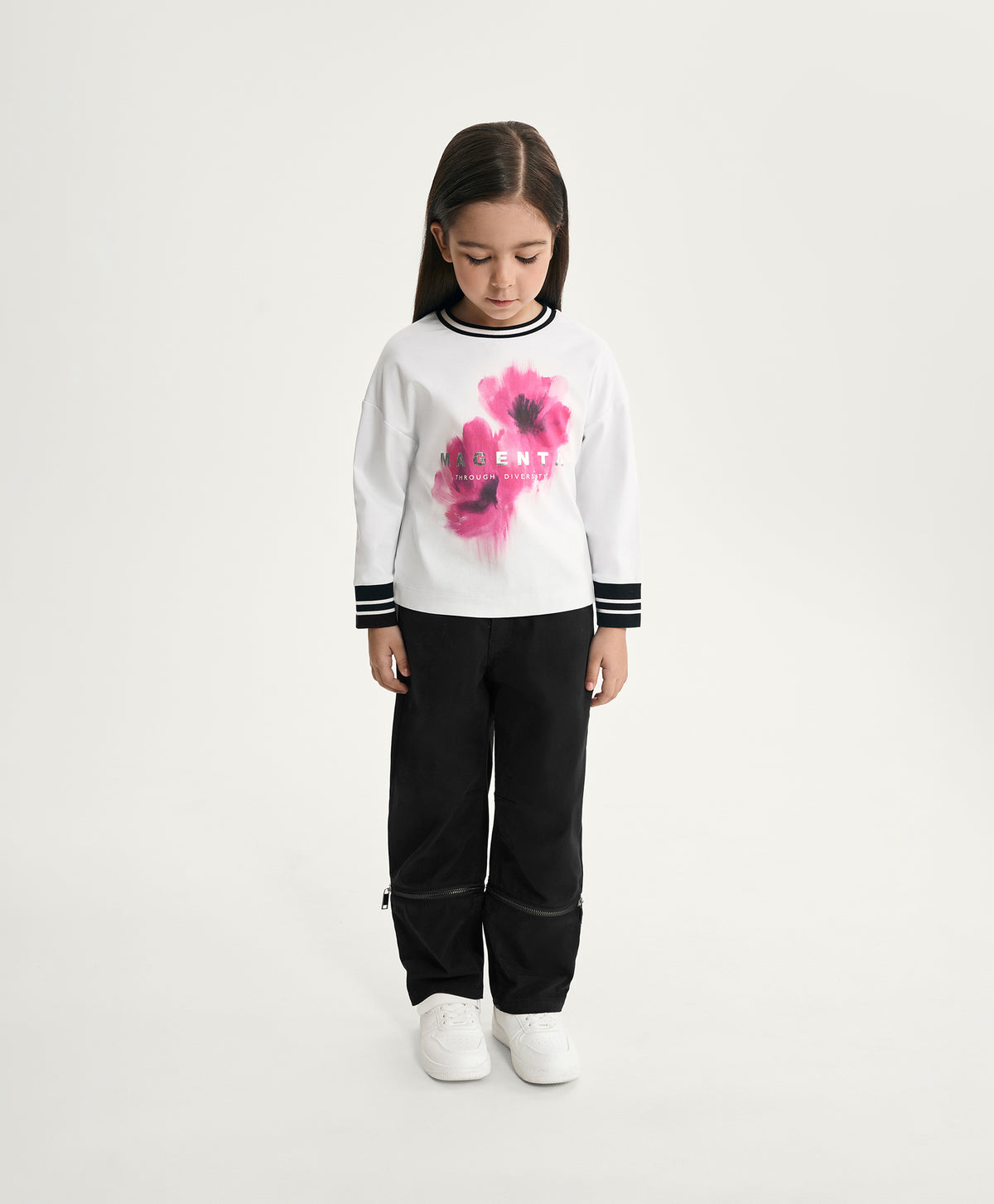 Gulliver Black Convertible Balloon Pants with Detachable Bottom for Girl Mini-Bubblegum