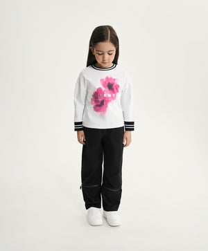 Gulliver Black Convertible Balloon Pants with Detachable Bottom for Girl Mini-Bubblegum