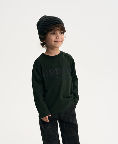 GulliverKhaki Long-Sleeve T-Shirt with 3D Print for Boy Mini- Gullliver FM