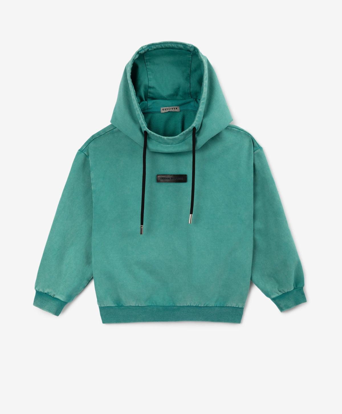 Gulliver Turquoise Hoodie with Distressed Details, Patch and Print for Boy Mini- Gullliver FM