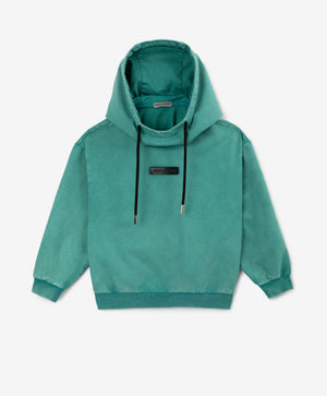 Gulliver Turquoise Hoodie with Distressed Details, Patch and Print for Boy Mini- Gullliver FM