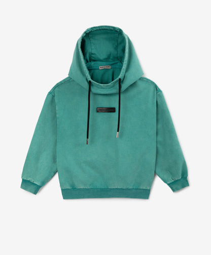 Gulliver Turquoise Hoodie with Distressed Details, Patch and Print for Boy Mini- Gullliver FM