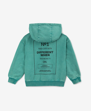 Gulliver Turquoise Hoodie with Distressed Details, Patch and Print for Boy Mini- Gullliver FM