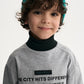 Gulliver Gray Knitted Turtleneck with Double-Layer Sleeves for Boy Mini- Gullliver FM