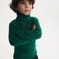 Gulliver Turquoise Knitted Turtleneck with Contrast Ribbed Texture for Boy Mini- Gullliver FM