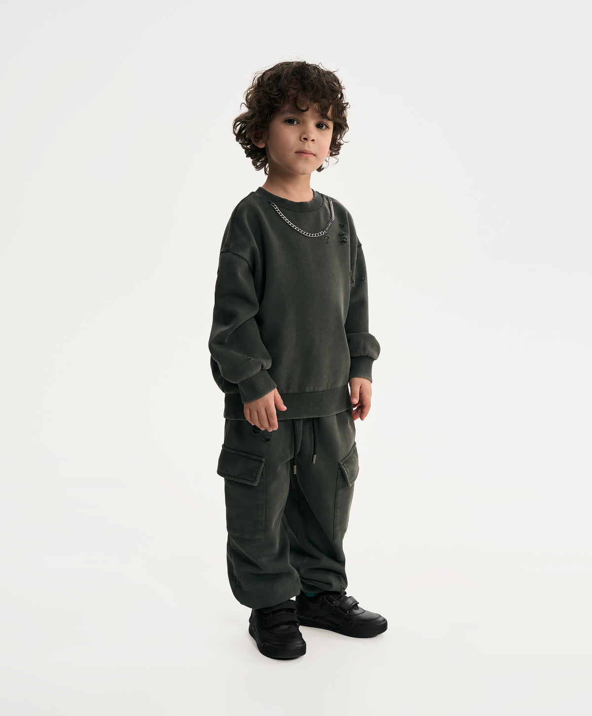 Gulliver Khaki Cargo Jogger Pants with Destroyed Effect for Boy Mini- Gullliver FM