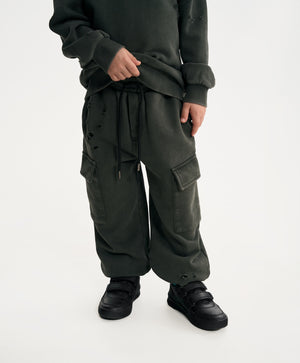 Gulliver Khaki Cargo Jogger Pants with Destroyed Effect for Boy Mini- Gullliver FM