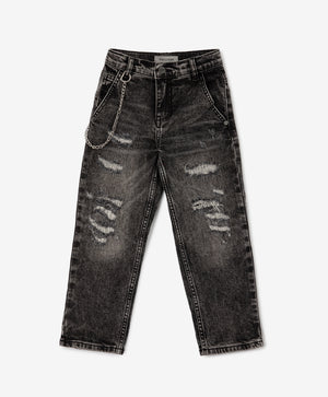 Gulliver Gray Straight-Leg Jeans with Distressed Details for Boy Mini- Gullliver FM