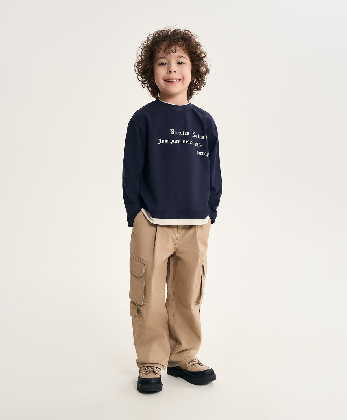Gulliver Blue Layered-Effect Long-Sleeve T-Shirt with Print for Boy Mini- Monotyping
