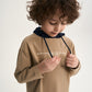 Gulliver Beige Layered-Effect Long-Sleeve T-Shirt with Hood for Boy Mini- Monotyping