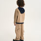 Gulliver Beige Layered-Effect Long-Sleeve T-Shirt with Hood for Boy Mini- Monotyping