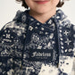 Gulliver Dark Blue Fleece Hoodie with Paisley Print for Boy Mini- Monotyping
