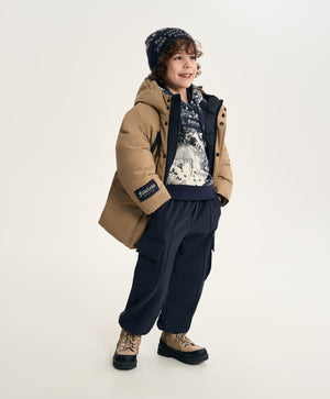 Gulliver Dark Blue Fleece Hoodie with Paisley Print for Boy Mini- Monotyping