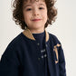 Gulliver Dark Blue Printed Sweatshirt Bomber Jacket for Boy Mini- Monotyping