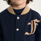 Gulliver Dark Blue Printed Sweatshirt Bomber Jacket for Boy Mini- Monotyping
