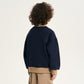 Gulliver Dark Blue Printed Sweatshirt Bomber Jacket for Boy Mini- Monotyping