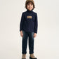 Gulliver Dark Blue Knitted Turtleneck with Contrast Patch for Boy Mini- Monotyping
