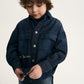 Gulliver Dark Blue Denim Shirt with Distressed Details and Print for Boy Mini- Monotyping
