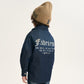 Gulliver Dark Blue Denim Shirt with Distressed Details and Print for Boy Mini- Monotyping