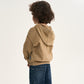 Gulliver Beige Knitted Oversized Cardigan with Washed and Destroyed Effects for Boy Mini- Monotyping