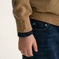 Gulliver Beige Knitted Oversized Cardigan with Washed and Destroyed Effects for Boy Mini- Monotyping