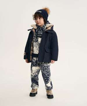 Gulliver Dark Blue Fleece Jogger Pants with Paisley Print for Boy Mini- Monotyping