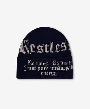 Gulliver Blue Knitted Beanie with Print for Boy Mini- Monotyping