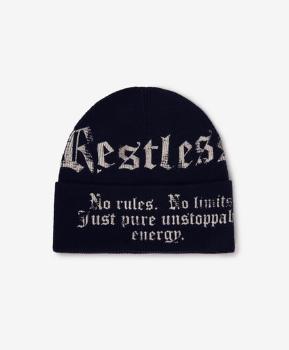 Gulliver Blue Knitted Beanie with Print for Boy Mini- Monotyping