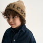 Gulliver Beige Double-Layer Knitted Beanie with Print for Boy Mini- Monotyping