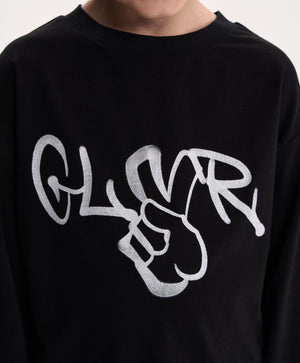 GulliverBoys’ Black Long-Sleeve T-Shirt with Graffiti Print for Boy Mini-Writer