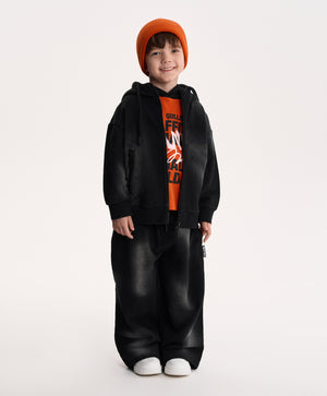 Gulliver Gray Fleece Sweatshirt with Distressed Details for Boy Mini-Writer