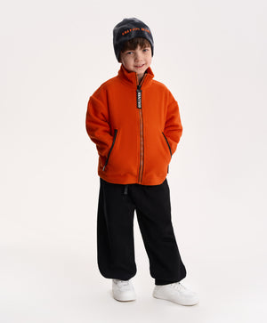 Gulliver Orange Fleece Zip-Up Sweatshirt for Boy Mini-Writer