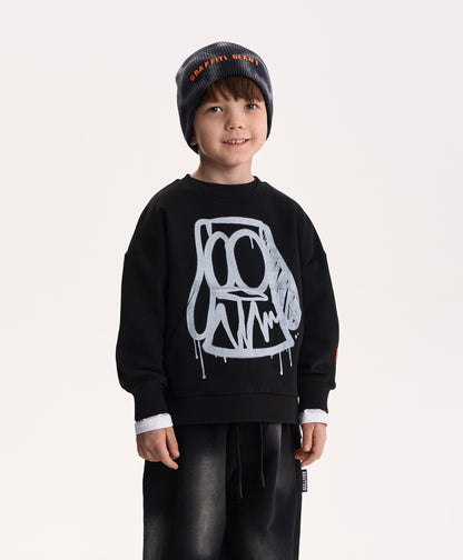 Gulliver Black Sweatshirt with Graffiti Print for Boy Mini-Writer