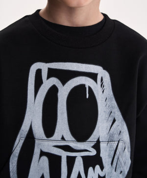 Gulliver Black Sweatshirt with Graffiti Print for Boy Mini-Writer