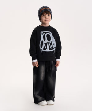 Gulliver Black Sweatshirt with Graffiti Print for Boy Mini-Writer