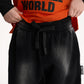 Gulliver Black Fleece Wide-Leg Pants with Distressed Details for Boy Mini-Writer
